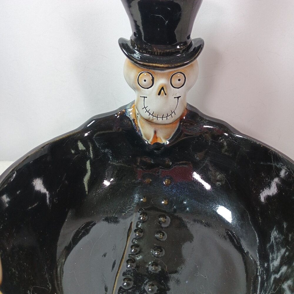 Yankee Candle 2012 Boney Bunch Candy Dish Skeleton Butler Halloween Bowl PWP
